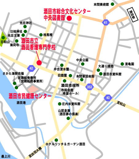 酒田看護専門学校の地図